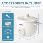 AROMA® CoreCoat Rice Cooker with Pop-Up Food Steaming Basket (4 Cups Cooked, 2 Cups Uncooked)