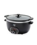 GreenLife 6QT Slow Cooker, Non-Toxic PFAS-Free Ceramic Nonstick Removable Interior Bowl, Programmable, Family Friendly, Keep Warm, Stovetop & Oven Safe, Dishwasher Safe Parts, Timer, Glass Lid, Black
