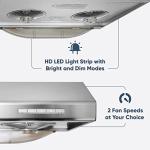 Pacific Auto Clean Under Cabinet Ducted Range Hood 30" - 900 CFM Powerful Wall Mount Kitchen Vent Hood - Electric Stainless Steel, Dual Fans, Ultra Quiet, Filterless, LED Lights, Auto Cleaning AC30BS