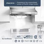 Pacific Auto Clean Under Cabinet Ducted Range Hood 30" - 900 CFM Powerful Wall Mount Kitchen Vent Hood - Electric Stainless Steel, Dual Fans, Ultra Quiet, Filterless, LED Lights, Auto Cleaning AC30BS