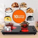 GIHETKUT 4 Burner Electric Cooktop,7200W Built-in & Countertop 30 inch stove top with 9 Power Levels, Child Safety Lock & 99 mins Timer, 30 inch Electric Cooktop 220-240V (No Plug)