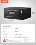 VEVOR Pizza Oven Electric, 24" Commercial Countertop Pizza Oven, 842°F Max Temp, 4200W Indoor Pizza Maker with Thermometer, Dual Temp Control Knob, Even Heat Pizza Cooker for Restaurant and Home Use
