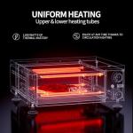 Awgpd Electric Pizza Oven Indoor Countertop Pizza Oven Commercial Pizza Maker Machine for Home with Timer Stainless Steel Pizza Cooker, Suitable for Both Commercial and Home Use (Black1)