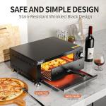 Awgpd Electric Pizza Oven Indoor Countertop Pizza Oven Commercial Pizza Maker Machine for Home with Timer Stainless Steel Pizza Cooker, Suitable for Both Commercial and Home Use (Black1)
