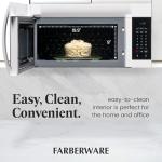 Farberware 1.7 Cu. Ft. Over-the-Range Microwave Oven – 1000 Watts Power, Auto Cook Settings, Defrost, Easy Clean and Child Safety Lock - White
