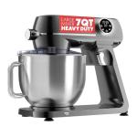 Gourmia Digital Stand Mixer - 7 QT Tilt-Head Kitchen Mixer with LED Timer, 10 Speeds, Stainless Steel Bowl, Attachments Included, 800W, Silver