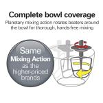 Hamilton Beach Electric Stand Mixer, 4 Quarts, Dough Hook, Flat Beater Attachments, Splash Guard, 7 Speeds with Whisk, Easy-Carry Top Handle, White