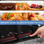 Electric Cooktop 30 Inch, 4 Burner Electric Stove with Slide Control, Built-in Radiant Electrical Cooktop 6500W, 9 Power Level & Safety Lock, Timer, Residual Heat Indicator 220V(No Plug) Nefaracy