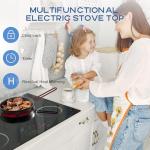 Electric Cooktop 30 Inch, 4 Burner Electric Stove with Slide Control, Built-in Radiant Electrical Cooktop 6500W, 9 Power Level & Safety Lock, Timer, Residual Heat Indicator 220V(No Plug) Nefaracy