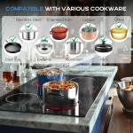 Electric Cooktop 30 Inch, 4 Burner Electric Stove with Slide Control, Built-in Radiant Electrical Cooktop 6500W, 9 Power Level & Safety Lock, Timer, Residual Heat Indicator 220V(No Plug) Nefaracy