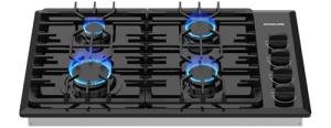 GASLAND 30 Inch Gas Cooktop Black, 4 Sabaf Sealed Burner Gas Stovetop, 4 ft Cord Plug, Heavy Duty Cast Iron Grates with Metal Knobs, 28,300 BTU NG/LPG Convertible