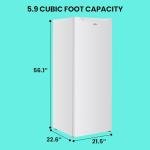 Koolatron Upright Deep freezer - 5 fixed grid shelves, Garage Ready, Meat Storage, Manual Defrost, Space Saving, Congelador For Home, Apartment, Basement, Dorm, Room, 5.9 Cubic Feet Capacity White