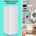 Koolatron Upright Deep freezer - 5 fixed grid shelves, Garage Ready, Meat Storage, Manual Defrost, Space Saving, Congelador For Home, Apartment, Basement, Dorm, Room, 5.9 Cubic Feet Capacity White