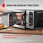 TOSHIBA EM131A5C-SS Countertop Microwave Ovens 1.2 Cu Ft with 12.4" Removable Turntable Smart Humidity Sensor, 12 Auto Menus Mute Function ECO Mode Easy Clean Interior, 1000W, Silver