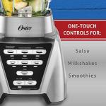 Oster Pro 1200 Smoothie Blender with Glass Jar & 24oz To-Go Cup, Countertop Kitchen Blender with 7 Speeds, 1200W Power, Brushed Nickel