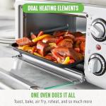 GreenLife Countertop Toaster Oven Air Fryer Stainless Steel, Healthy Ceramic Nonstick, PFAS Free, Tray & Basket, Bake, Broil, Reheat, Adjustable Temp & Time Control, Auto Shutoff, Black