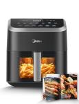 Midea Air Fryer 5.5 Quart with See-Thru Window, Heatexpress Rapid Air Technology, and 9 Preset Menus for Quick and Easy Meals