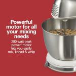 Hamilton Beach Classic Stand and Hand Mixer, 4 Quarts, 6 Speeds with QuickBurst, Bowl Rest, 290 Watts Peak Power, White (64655)