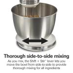 Hamilton Beach Classic Stand and Hand Mixer, 4 Quarts, 6 Speeds with QuickBurst, Bowl Rest, 290 Watts Peak Power, White (64655)