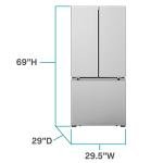 West Bend Refrigerator Freestanding French Door Design Fridge with 5.1 Cu.Ft. Freezer Capacity, Adjustable Electronic Control and Frost Free Defrost, 17.5-Cu.Ft, Metallic