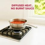 HIC Kitchen Heat Diffuser Reducer Flame Guard With Removable Handle, Stainless Steel, Distributes Heat Evenly And Reduces Scorching, For Gas Electric Glass Stovetops, 8.25-Inch