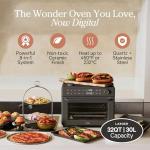 Our Place Large Wonder Oven Pro | 8-in-1 Digital Countertop Oven with Large 32Qt quarts | Non-toxic, Quartz & Stainless Steel | Air Fry, Toast, Roast, Bake, Broil, Reheat & Dehydrate | Char