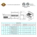 CookRite ATO-6B24G Commercial Liquid Propane Range 6 Burner Hotplates with 24" Manual Griddle 2 Standard Ovens 60'' Restaurant Range- 240000 BTU