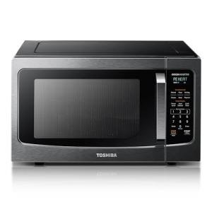 TOSHIBA ML-EM45PIT(BS) Countertop Microwave Oven with Inverter Technology, Kitchen Essentials, Smart Sensor, Auto Defrost, 1.6 Cu.ft, 13.6" Removable Turntable, 33lb.&1250W, Black Stainless Steel