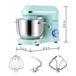 Aucma Stand Mixer,6.5-QT 660W 6-Speed Tilt-Head Food Mixer, Kitchen Electric Mixer with Dough Hook, Wire Whip & Beater (6.5QT, Blue)