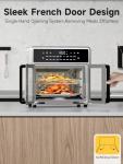 Kitchen Elite Air Fryer French Door Oven,15.8 Qt Toaster Oven Countertop Combo,18 Presets & 1 Preheat & Light, Airfryer Basket,Wire Rack,Baking Pan,Crumb Tray,Compact Design,Stainless Steel,Small