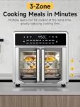 Kitchen Elite Air Fryer French Door Oven,15.8 Qt Toaster Oven Countertop Combo,18 Presets & 1 Preheat & Light, Airfryer Basket,Wire Rack,Baking Pan,Crumb Tray,Compact Design,Stainless Steel,Small