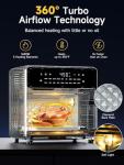 Kitchen Elite Air Fryer French Door Oven,15.8 Qt Toaster Oven Countertop Combo,18 Presets & 1 Preheat & Light, Airfryer Basket,Wire Rack,Baking Pan,Crumb Tray,Compact Design,Stainless Steel,Small