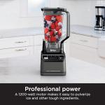 Ninja BR201AMZ Professional Blender 2.0, 1200 Watts, Auto-iQ Program, Total Crushing Blades, 72-oz. Pitcher, 4 Manual Speeds for Smoothies, Shakes, and Frozen Drinks, Dishwasher-Safe Parts, Dark Grey