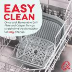 Dash Flip & Fry™ Digital 2-in-1 Grill + Air Fryer with 4 functions, 3 Qt Capacity, Air fryer & Indoor Grill for fries, wings, burgers and more - Navy