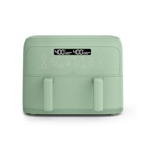 bella 4 Qt TriZone Air Fryer, EverGood™ Ceramic Nonstick Coating, Dual Basket Design w Removable Divider, Digital Touchscreen Control w 6 Preset Cooking Options, 1200 Watt, 3lb Capacity, Seaglass