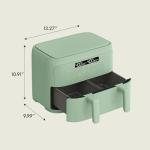 bella 4 Qt TriZone Air Fryer, EverGood™ Ceramic Nonstick Coating, Dual Basket Design w Removable Divider, Digital Touchscreen Control w 6 Preset Cooking Options, 1200 Watt, 3lb Capacity, Seaglass