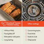 bella 4 Qt TriZone Air Fryer, EverGood™ Ceramic Nonstick Coating, Dual Basket Design w Removable Divider, Digital Touchscreen Control w 6 Preset Cooking Options, 1200 Watt, 3lb Capacity, Seaglass