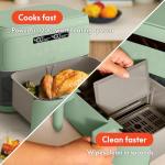 bella 4 Qt TriZone Air Fryer, EverGood™ Ceramic Nonstick Coating, Dual Basket Design w Removable Divider, Digital Touchscreen Control w 6 Preset Cooking Options, 1200 Watt, 3lb Capacity, Seaglass