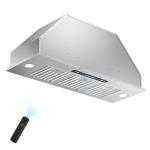 IKTCH 36 inch Built-in/Insert Range Hood 900 CFM, Ducted/Ductless Convertible Duct, Stainless Steel Kitchen Vent Hood with 4 Speed Gesture Sensing&Touch Control Panel(IKB01-36)