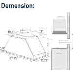 IKTCH 36 inch Built-in/Insert Range Hood 900 CFM, Ducted/Ductless Convertible Duct, Stainless Steel Kitchen Vent Hood with 4 Speed Gesture Sensing&Touch Control Panel(IKB01-36)