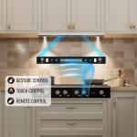 IKTCH 36 inch Built-in/Insert Range Hood 900 CFM, Ducted/Ductless Convertible Duct, Stainless Steel Kitchen Vent Hood with 4 Speed Gesture Sensing&Touch Control Panel(IKB01-36)