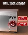 PYY Pizza Oven Electric - 12 Inch Tabletop Pizza Oven Indoor Stainless Steel Professional Pizza Cooker Baker Countertop with Timer & Crumb Tray for Home Restaurant 1100W,Silver