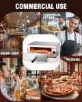 PYY Pizza Oven Electric - 12 Inch Tabletop Pizza Oven Indoor Stainless Steel Professional Pizza Cooker Baker Countertop with Timer & Crumb Tray for Home Restaurant 1100W,Silver