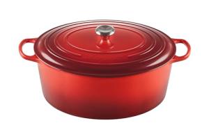 Le Creuset Enameled Cast Iron Signature Oval Dutch Oven, 15.5 qt., Cerise