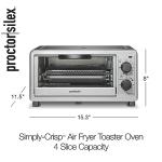 Proctor Silex Simply-Crisp Air Fryer Toaster Oven Combo with 4-in-1 Functionality (Air Fry, Bake, Broil & Toast), 1200 Watts, Fits 4 Slices or Personal Pizza, Auto Shutoff, Black (31265)