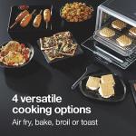 Proctor Silex Simply-Crisp Air Fryer Toaster Oven Combo with 4-in-1 Functionality (Air Fry, Bake, Broil & Toast), 1200 Watts, Fits 4 Slices or Personal Pizza, Auto Shutoff, Black (31265)