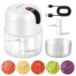 EASYSPEED Electric Garlic Chopper 1Cup, Mini USB Charging Wireless Food Processor with 304 Stainless Steel, 2 Sharp Blades, Portable Kitchen Meat Grinder for Onion, Garlic, Ginger, Chili