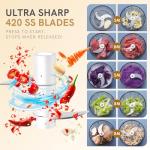 EASYSPEED Electric Garlic Chopper 1Cup, Mini USB Charging Wireless Food Processor with 304 Stainless Steel, 2 Sharp Blades, Portable Kitchen Meat Grinder for Onion, Garlic, Ginger, Chili