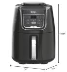 Ninja | XL Single Basket Air Fryer | 5.5 QT Capacity fits 3lbs of Wings | 5-in-1Air Fry, Roast, Bake,Reheat & Dehydrate |Dishwasher Safe Parts & Recipe Guide | Grey |AF150AMZ