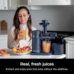 Ninja NeverClog Cold Press Juicer, Powerful Slow Juicer with Total Pulp Control, Countertop, Electric, 2 Pulp Functions, Dishwasher Safe, 2nd Generation, Blue/Navy, JC151NV